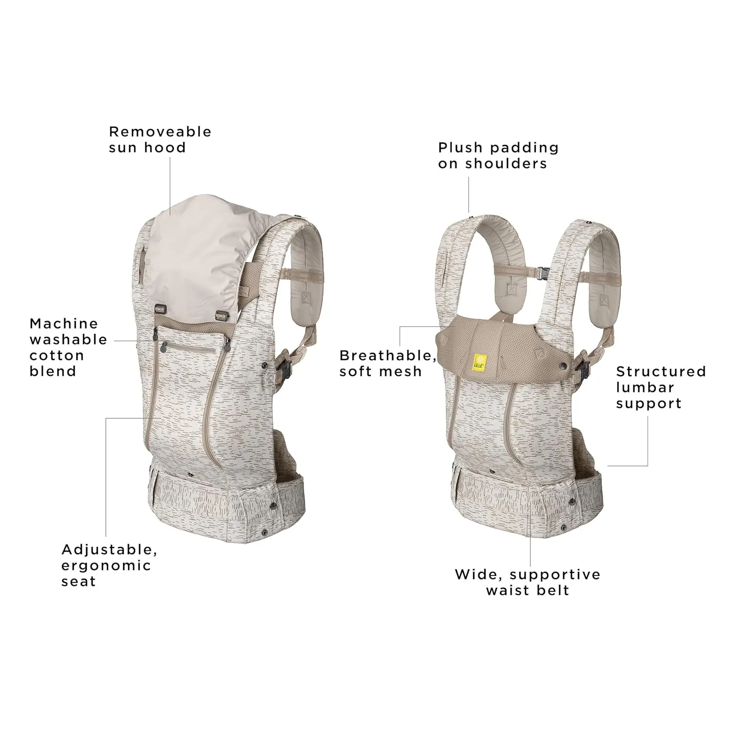 LÍLLÉbaby Complete All Seasons Ergonomic 6-in-1 Baby Carrier Infant to Toddler with Lumbar Support (7-45 Pounds), 360 Degree Baby Wearing & Multi-Position, Inward & Outward Facing (Coastal Sands)