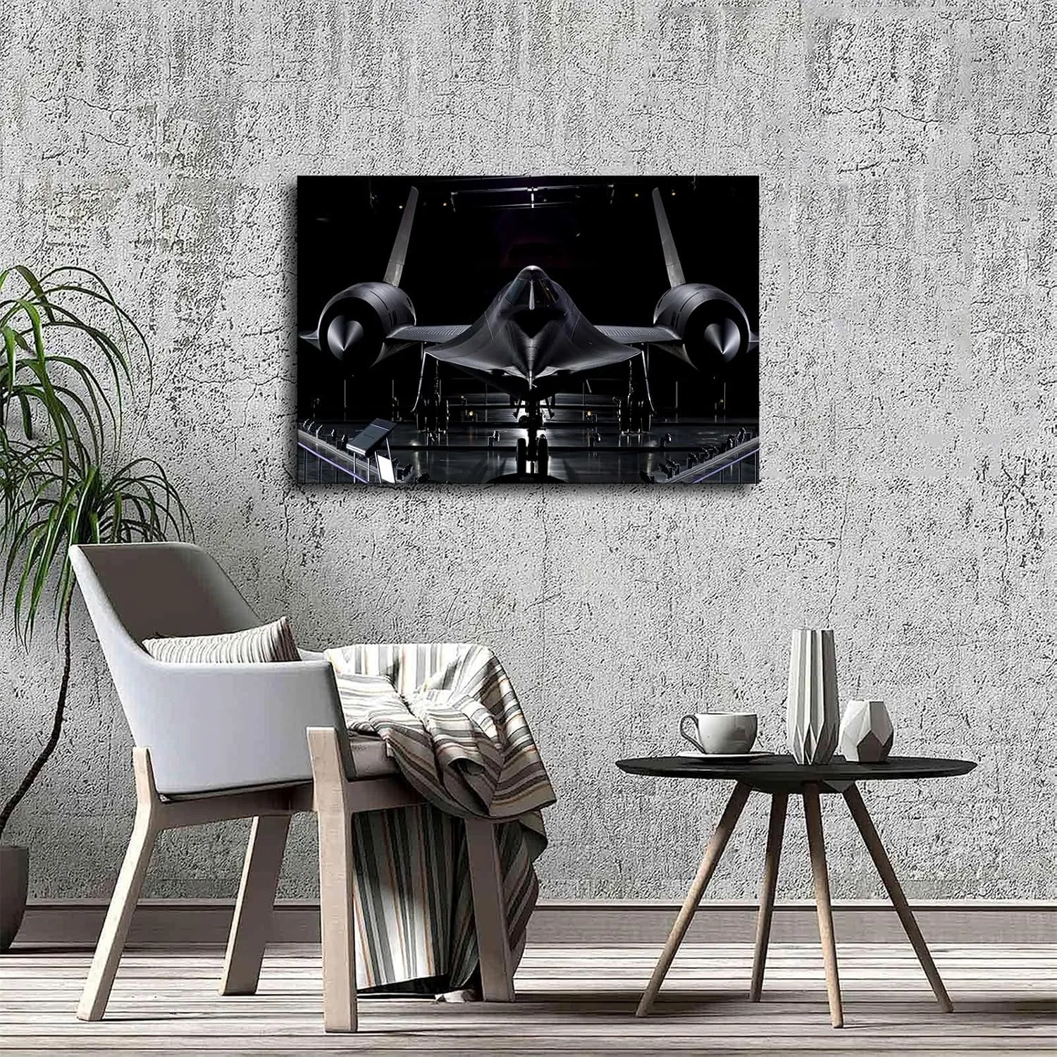 Lockheed Sr-71 Blackbird Picture Canvas Print Fighter Jet Wall Cool Art Posters Canvas Painting Posters and Prints Wall Art Pictures for Living Room Bedroom Decor (08×12inch Framed)