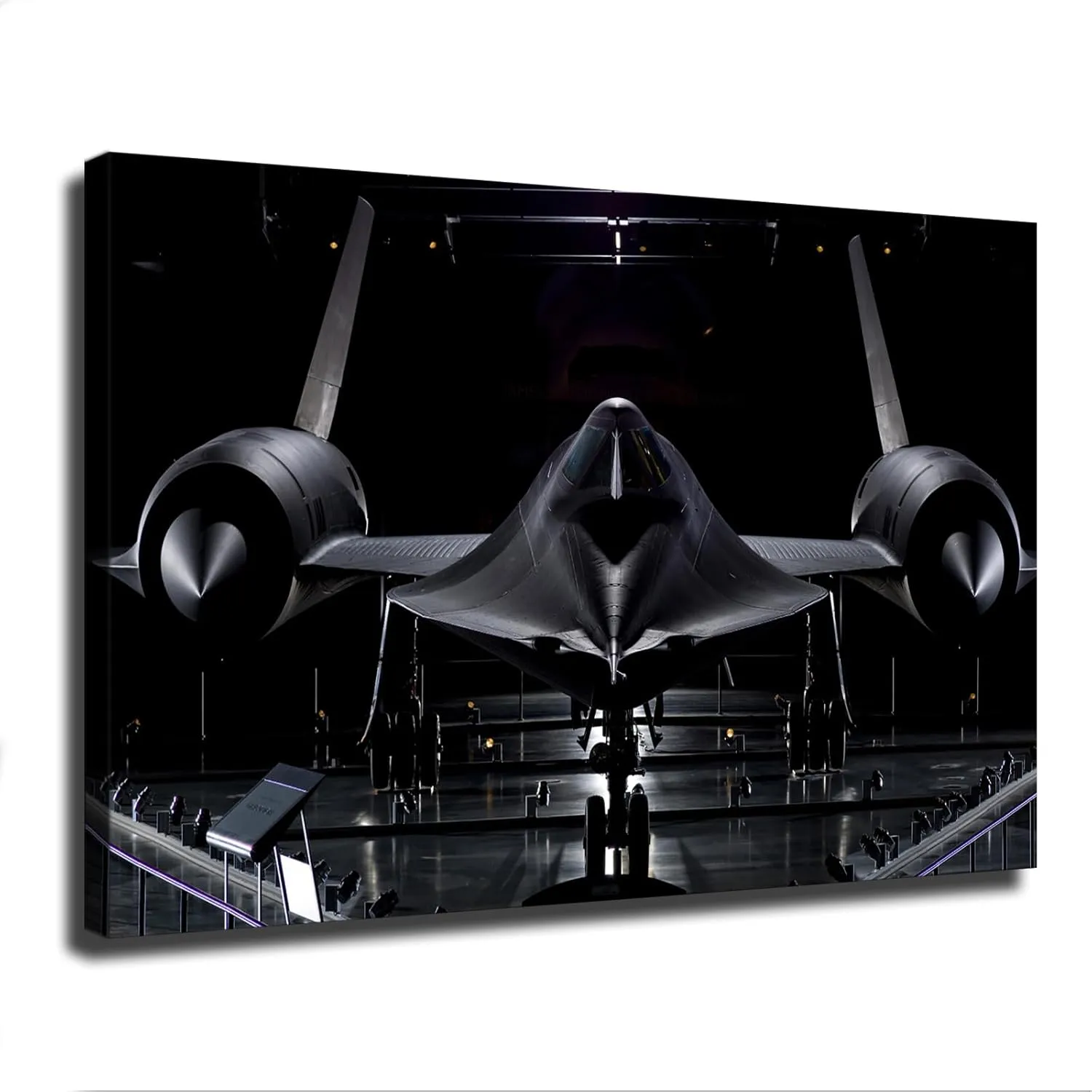 Lockheed Sr-71 Blackbird Picture Canvas Print Fighter Jet Wall Cool Art Posters Canvas Painting Posters and Prints Wall Art Pictures for Living Room Bedroom Decor (08×12inch Framed)