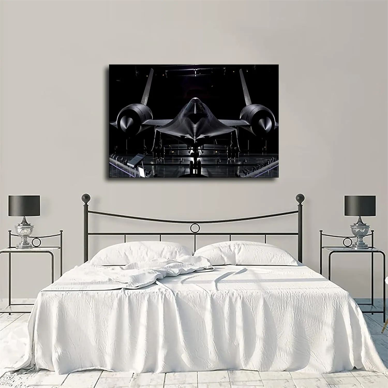 Lockheed Sr-71 Blackbird Picture Canvas Print Fighter Jet Wall Cool Art Posters Canvas Painting Posters and Prints Wall Art Pictures for Living Room Bedroom Decor (08×12inch Framed)