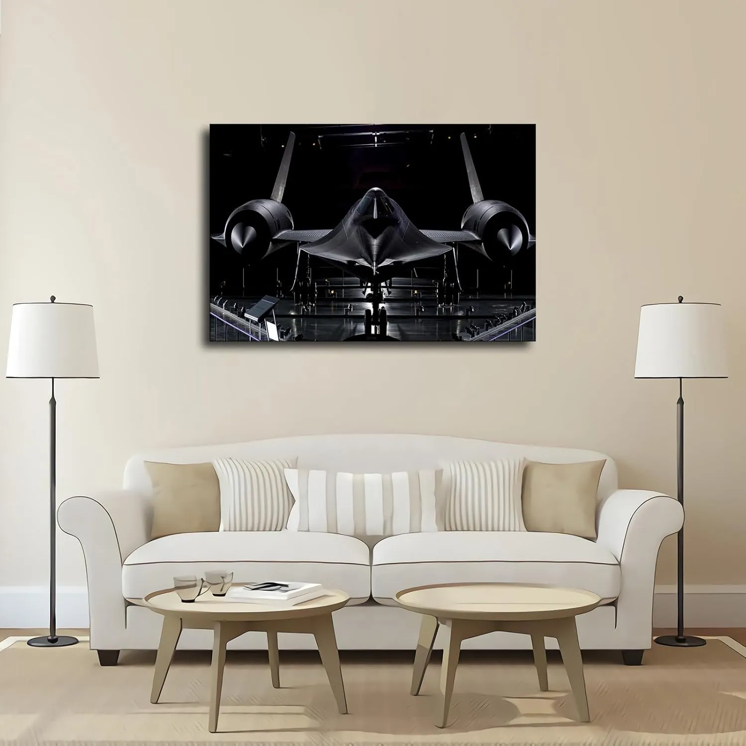 Lockheed Sr-71 Blackbird Picture Canvas Print Fighter Jet Wall Cool Art Posters Canvas Painting Posters and Prints Wall Art Pictures for Living Room Bedroom Decor (08×12inch Framed)