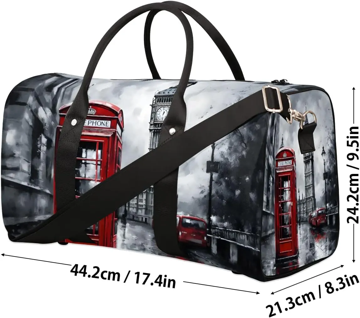 London City Travel Duffel Bag for Women Men Waterproof Foldable Overnight Weekender Bag Large Capacity Sports Gym Bag