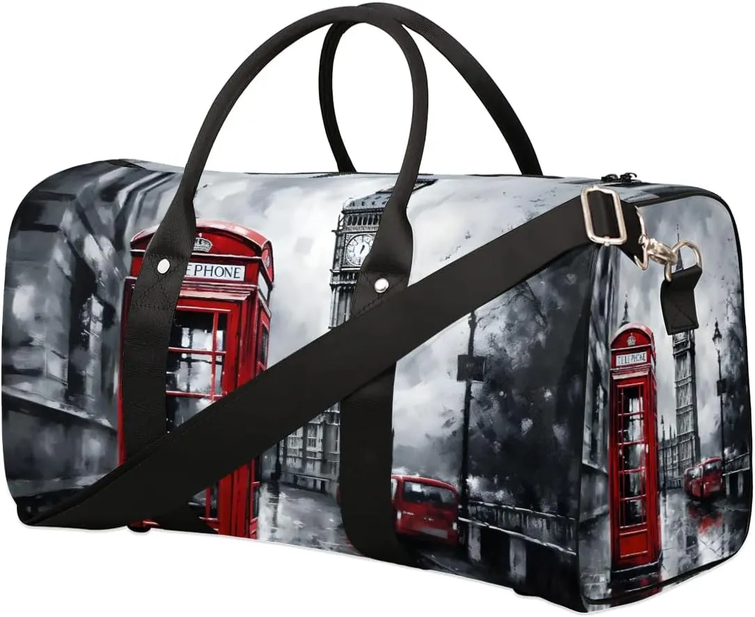 London City Travel Duffel Bag for Women Men Waterproof Foldable Overnight Weekender Bag Large Capacity Sports Gym Bag