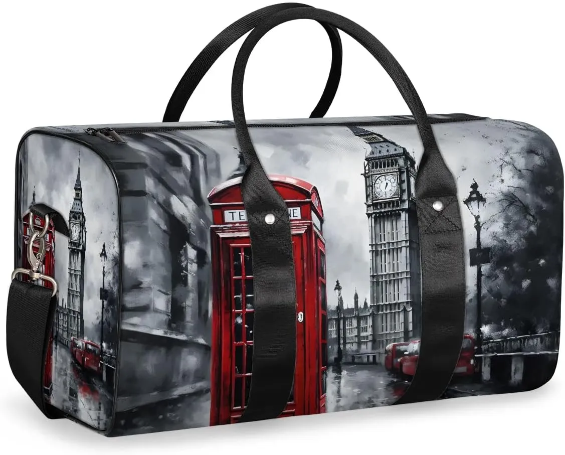London City Travel Duffel Bag for Women Men Waterproof Foldable Overnight Weekender Bag Large Capacity Sports Gym Bag
