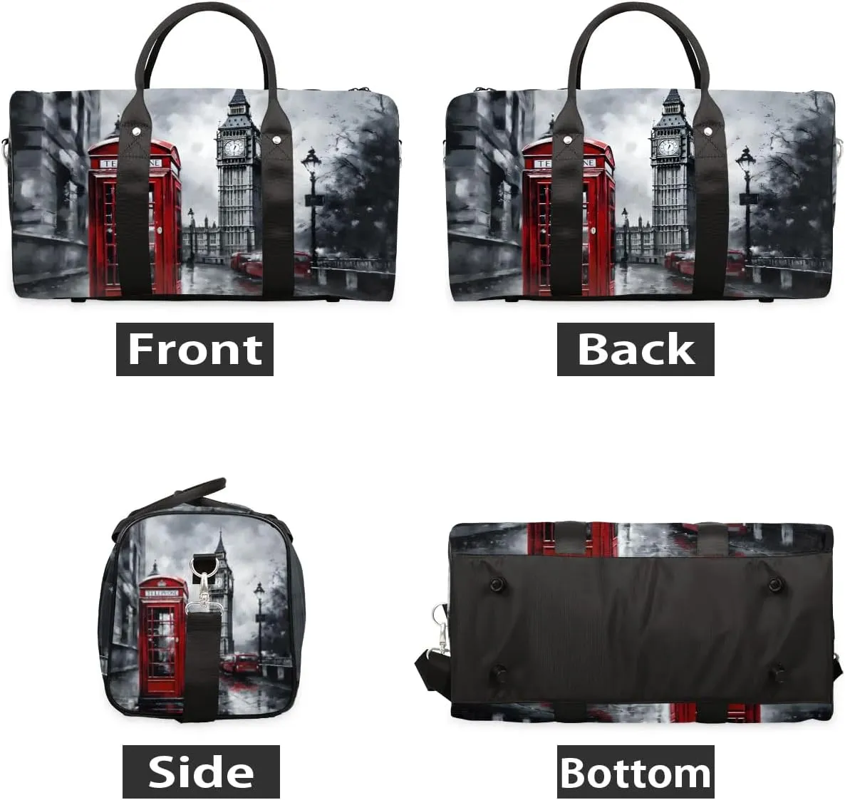 London City Travel Duffel Bag for Women Men Waterproof Foldable Overnight Weekender Bag Large Capacity Sports Gym Bag