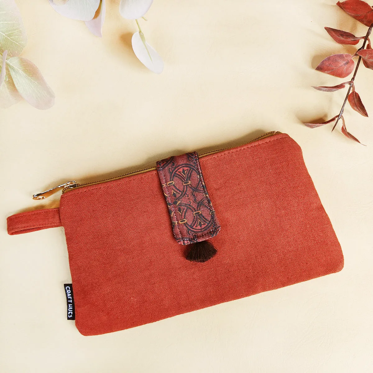 Long Plain Wallet Combo - Maroon/Rust Orange