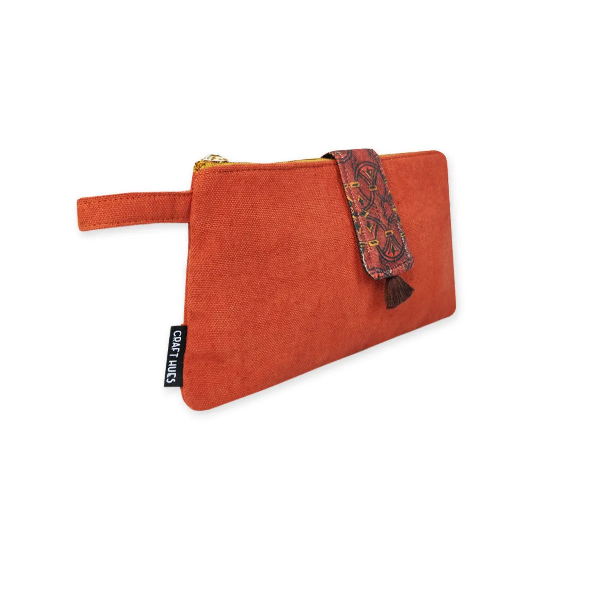Long Plain Wallet Combo - Maroon/Rust Orange