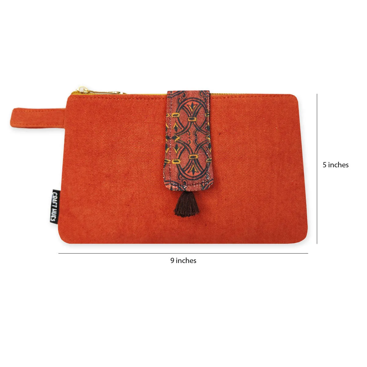 Long Plain Wallet Combo - Maroon/Rust Orange