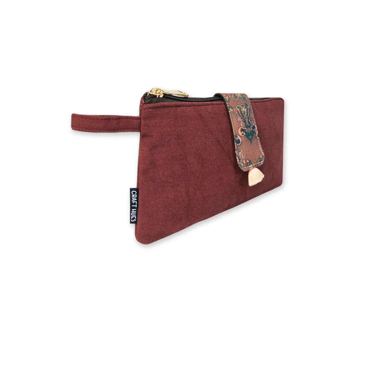 Long Plain Wallet Combo - Maroon/Rust Orange