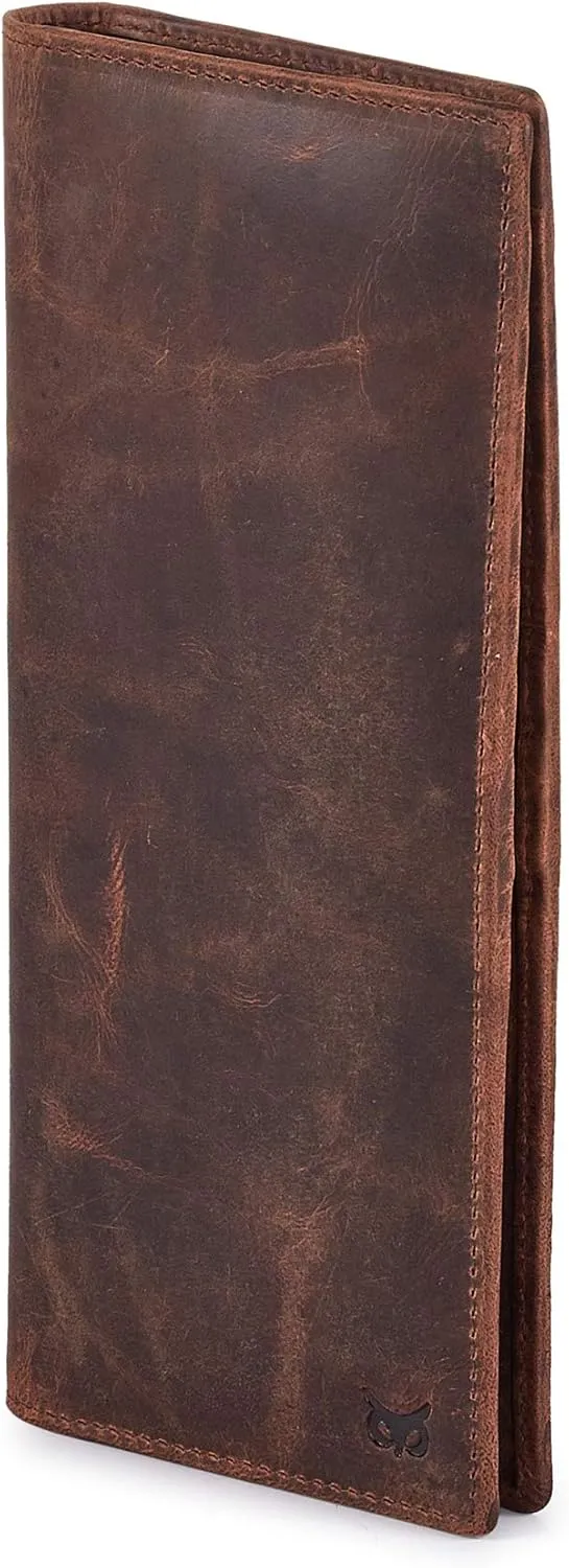 Long Wallet for Men Women Real Leather Bifold RFID Stylish Slim Handmade 2 ID Window Credit Card Holder in Gift Box