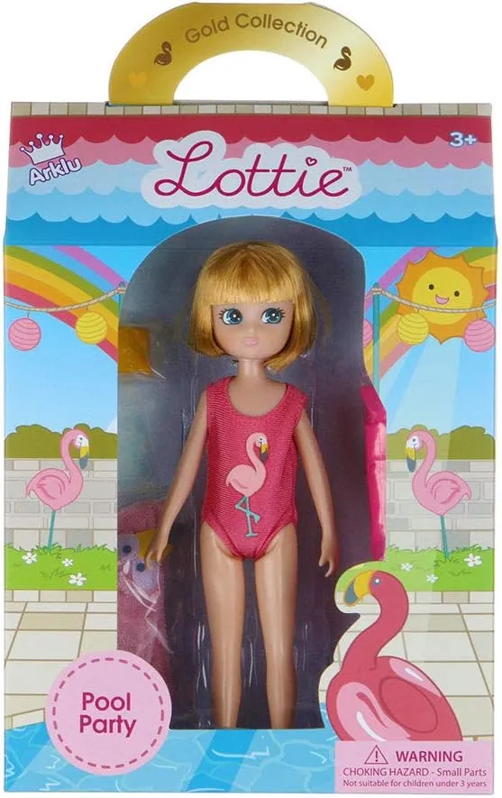 Lottie Pool Party Doll with Swimming Accessories and Waterproof Bath Toy