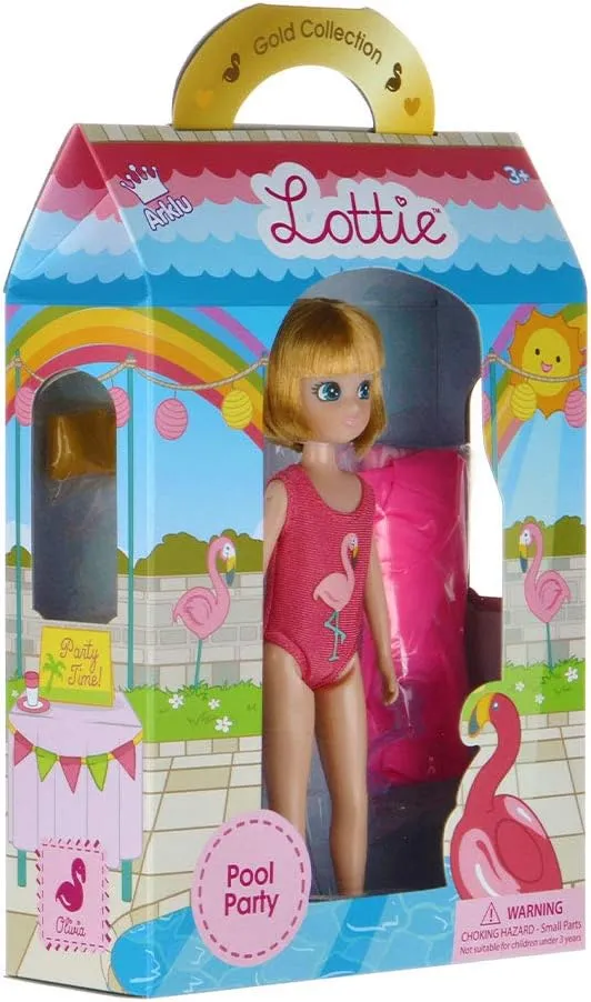 Lottie Pool Party Doll with Swimming Accessories and Waterproof Bath Toy