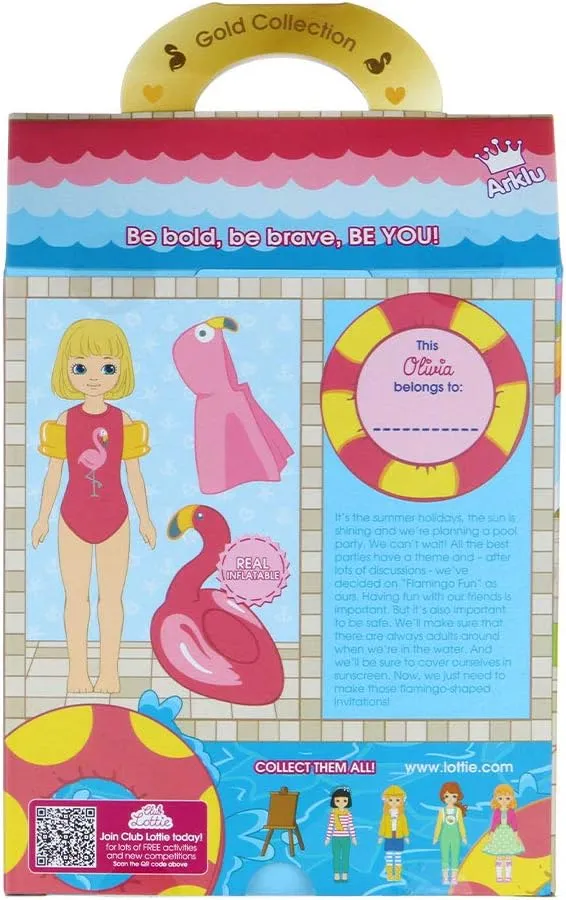Lottie Pool Party Doll with Swimming Accessories and Waterproof Bath Toy