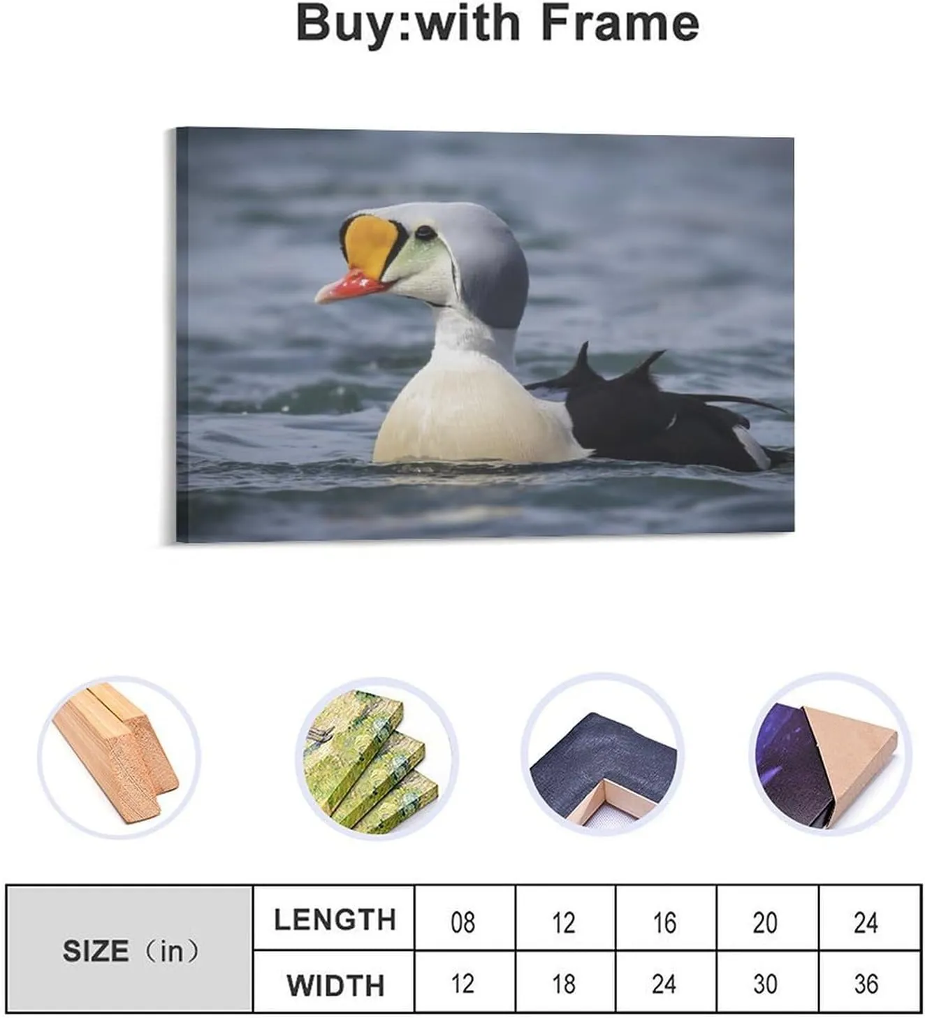 Lovely Lake King Eider Duck Room Aesthetics Posters Canvas Posters Bedroom Decoration Sports Office Decoration Gifts Wall Art Decoration Printing Posters 12x18inch(30x45cm)