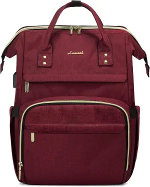 LOVEVOOK College Laptop Backpack, 15.6 Inch Travel Backpack for College, Waterproof Work Backpack Woman for Teacher Nurse Anti-theft Travel Back Pack, Gifts for Women, Wine Red