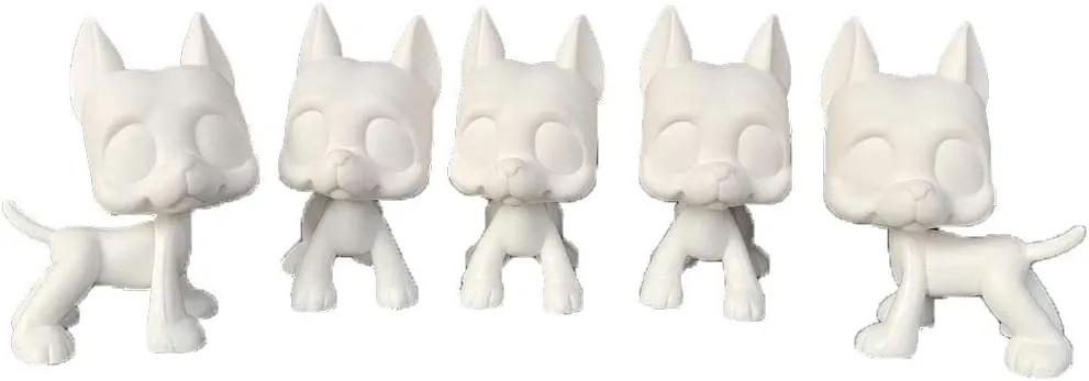 LPSCB 5pcs/Lot White Base for Pet Shop Great Dane Custom DIY Paint Design Your Pet (Blue)