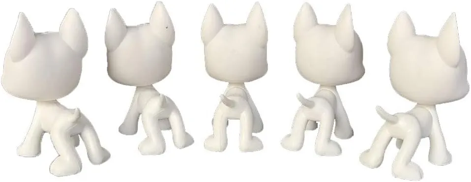 LPSCB 5pcs/Lot White Base for Pet Shop Great Dane Custom DIY Paint Design Your Pet (Blue)