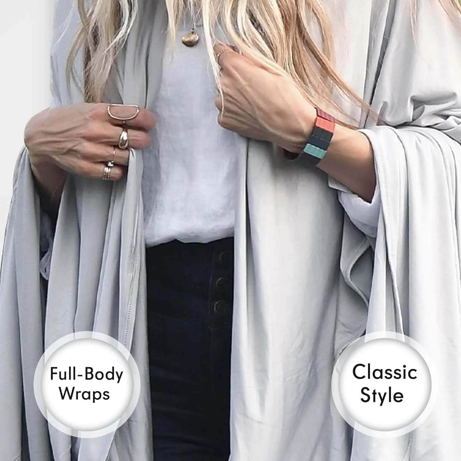 Luxury Cooling Travel Blanket - Stretchy, Lightweight Soft & Breathable Shawl Wraps for Women