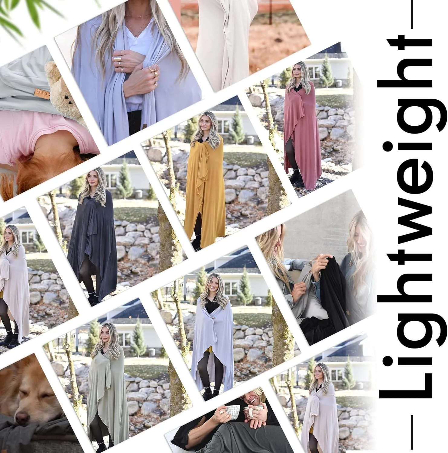 Luxury Cooling Travel Blanket - Stretchy, Lightweight Soft & Breathable Shawl Wraps for Women
