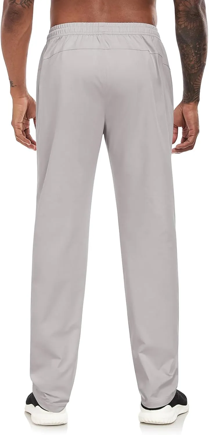 Lzzidou Mens Sweatpants with Zipper Pockets Lightweight Hiking Travel Pants Quick-Dry Stretch Athletic Pants