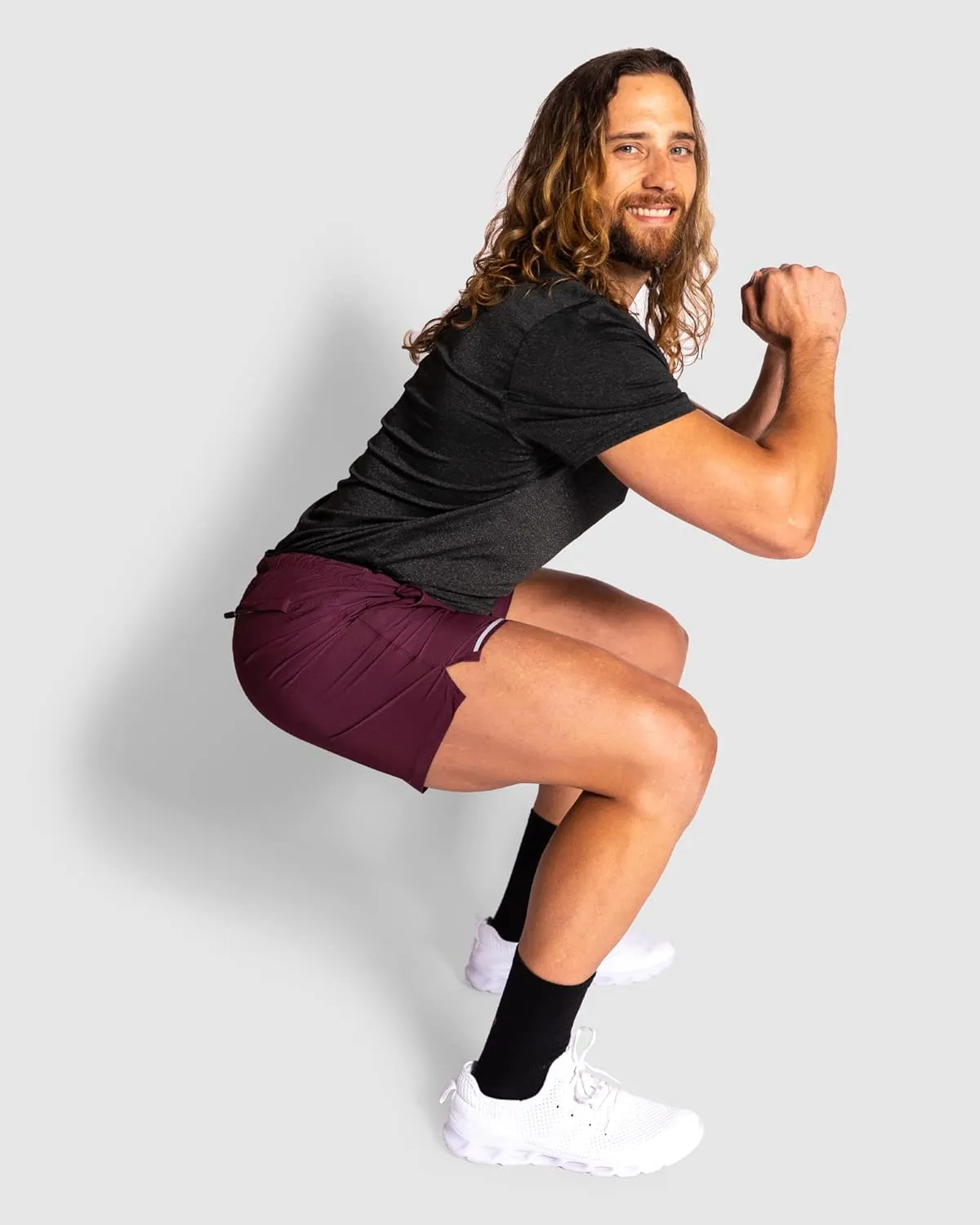 maamgic Mens Running Shorts Workout 6" Marathon Lightweight Quick Dry Gym Shorts with Zip Pocket