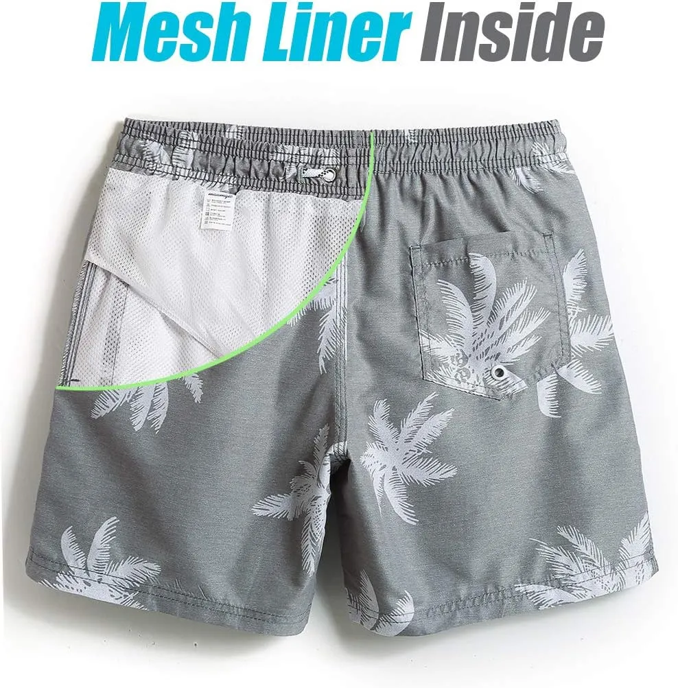 maamgic Mens Slim Fit Swim Shorts Swim Trunks 7 inch Quick Dry Mens Bathing Suits with Mesh Lining