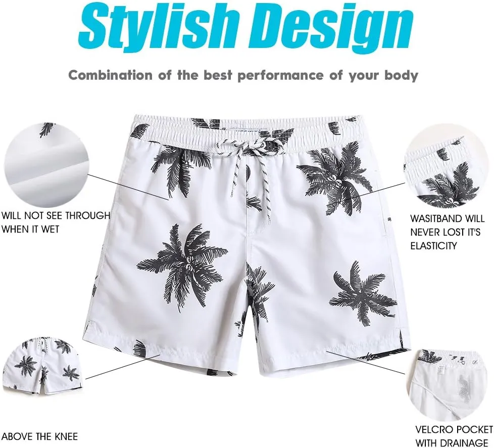 maamgic Mens Slim Fit Swim Shorts Swim Trunks 7 inch Quick Dry Mens Bathing Suits with Mesh Lining