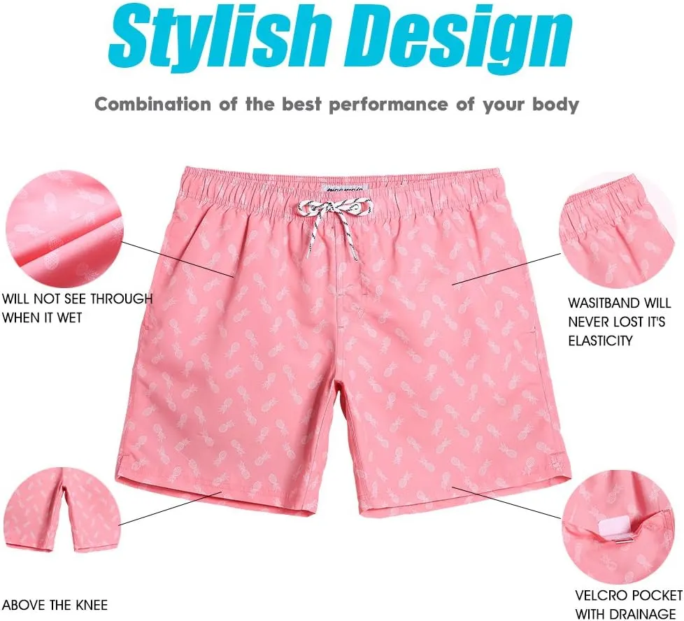 maamgic Mens Slim Fit Swim Shorts Swim Trunks 7 inch Quick Dry Mens Bathing Suits with Mesh Lining