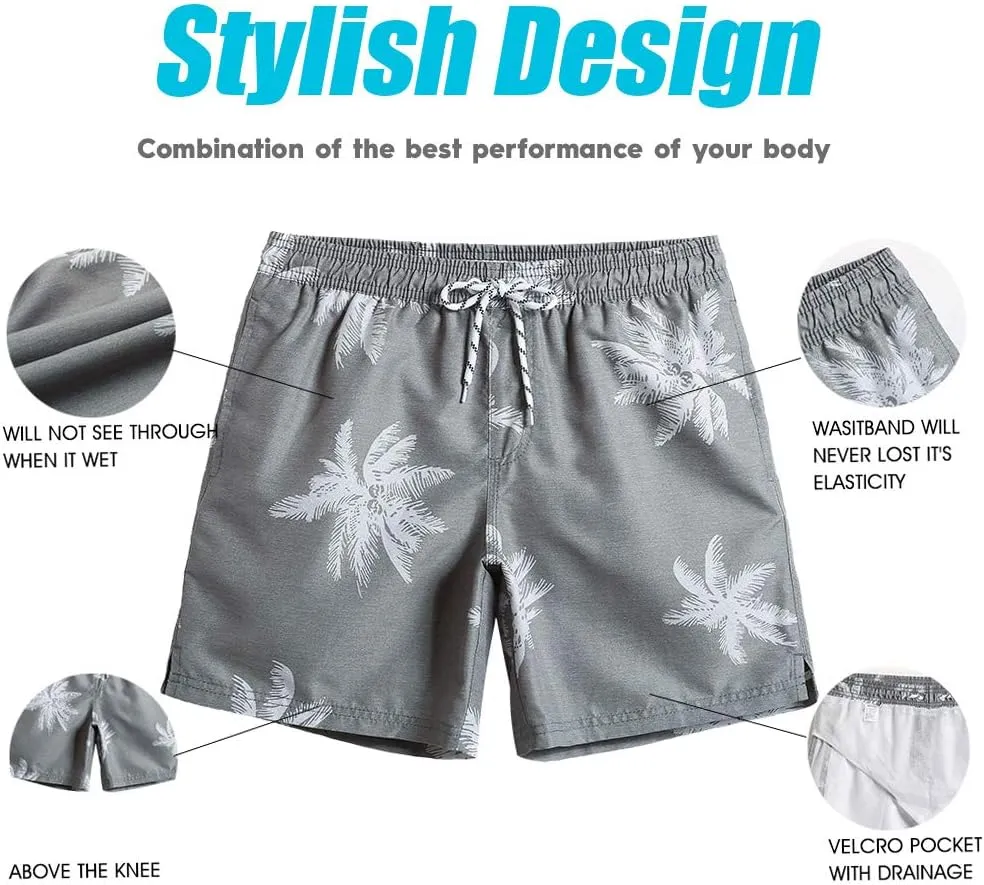 maamgic Mens Slim Fit Swim Shorts Swim Trunks 7 inch Quick Dry Mens Bathing Suits with Mesh Lining