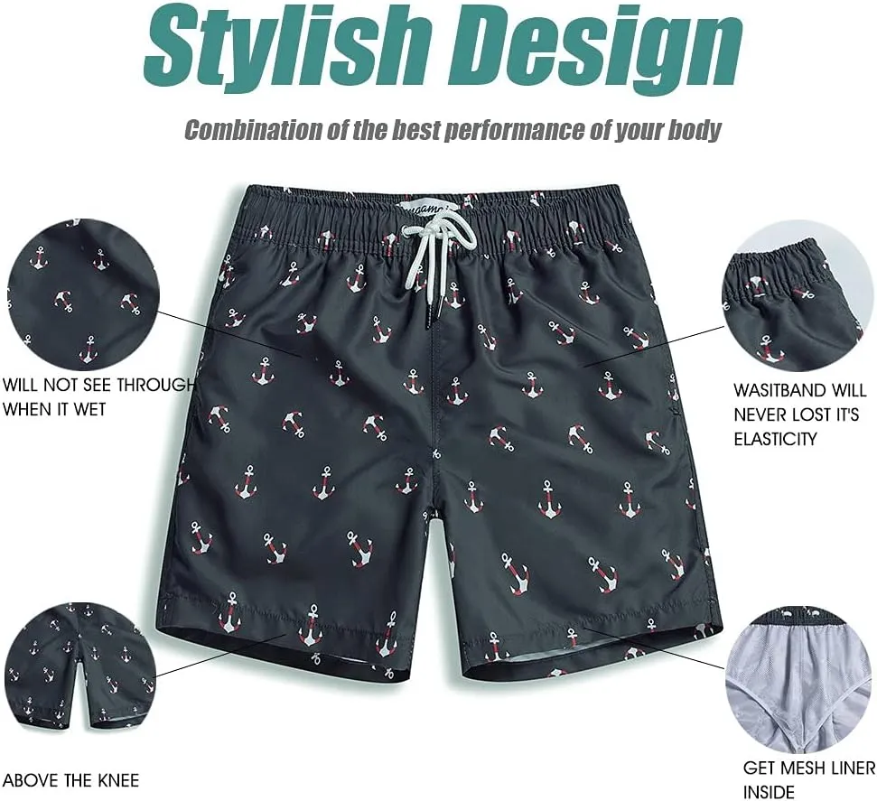 maamgic Mens Slim Fit Swim Shorts Swim Trunks 7 inch