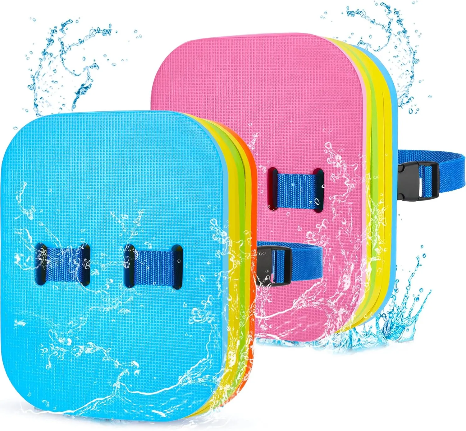 Macarrie Swim Belt Bubble Float for Kids (2 Pack) - Adjustable 3 Layers Swim Floaties for Safety Training & Beginners Swimming Sport Pool Lesson