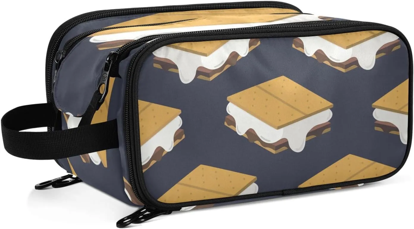 Makeup Bag Travel Toiletry bag Graham Crackers Hanging Large Capacity Cosmetic Bags Make Up Bag Organizer for Women Men