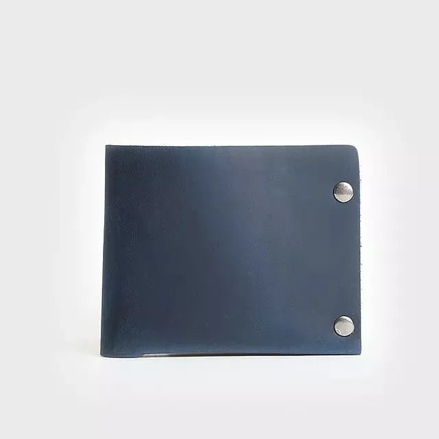 Male Vintage Handmade Crazy Horse Cowhide Short Bifold Wallets