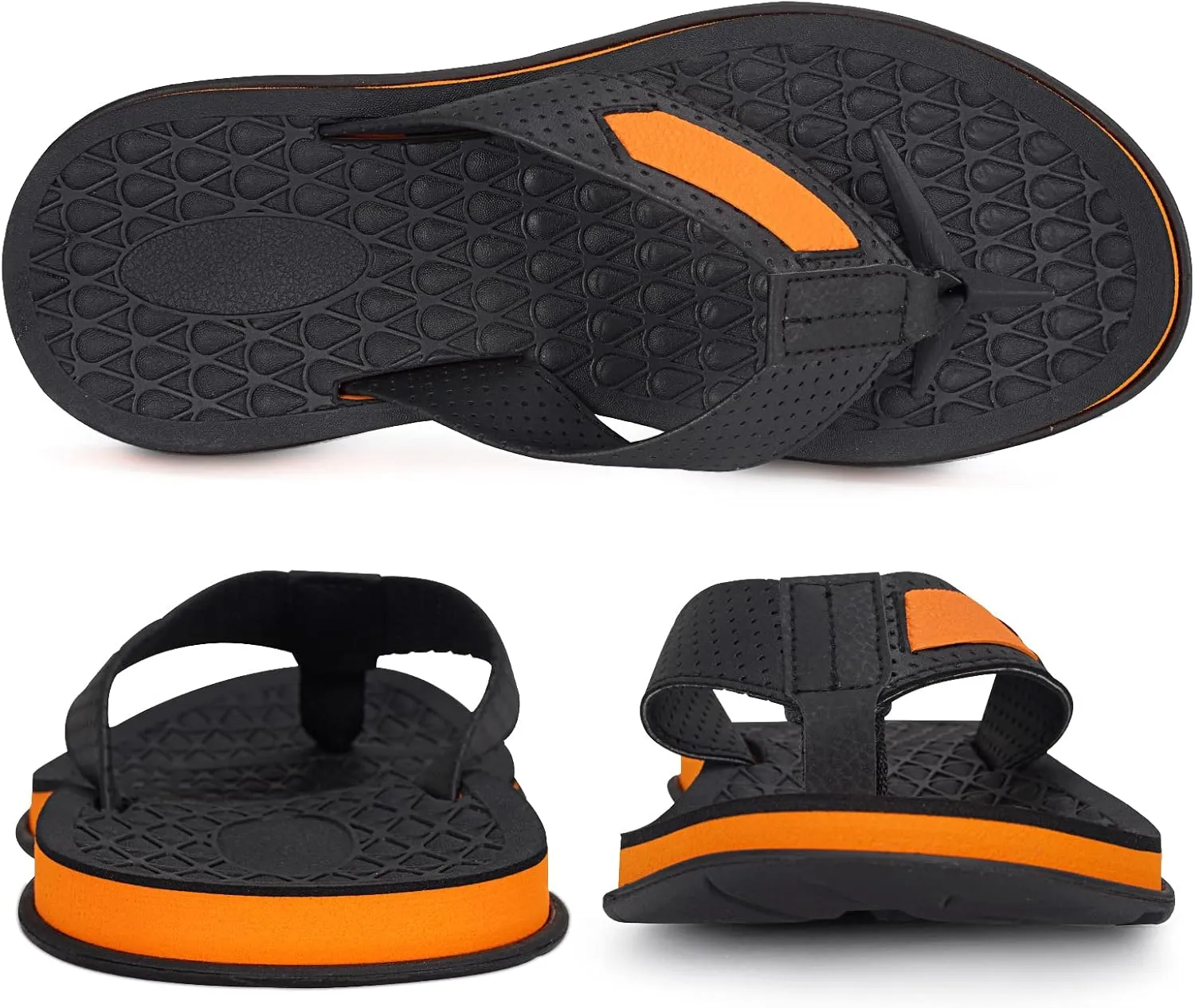 MALIDA Mens Flip Flops Non-Slip Bathroom Shower Shoes Cushion foam Indoor and Outdoor Thong Sandals