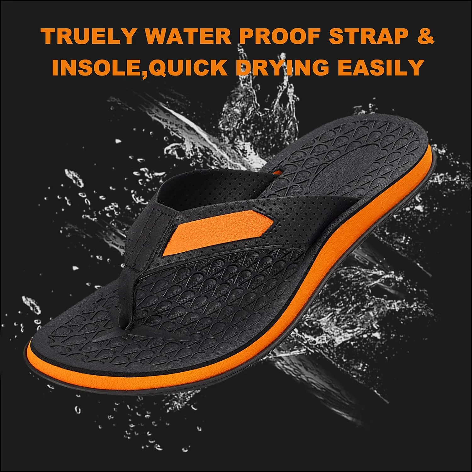 MALIDA Mens Flip Flops Non-Slip Bathroom Shower Shoes Cushion foam Indoor and Outdoor Thong Sandals