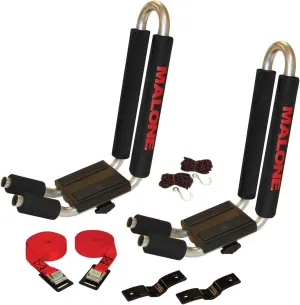 Malone J-Pro 2 J-Style Universal Car Rack Kayak Carrier with Bow and Stern Lines