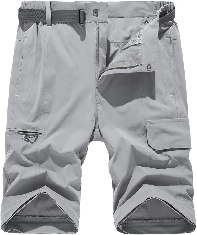 MANSDOUR Men's Hiking Pants Convertible Quick Dry Lightweight Zip-Off Outdoor Travel Camping Fishing Pants