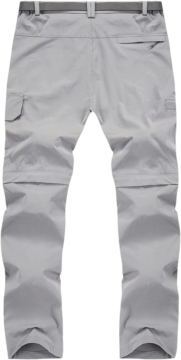 MANSDOUR Men's Hiking Pants Convertible Quick Dry Lightweight Zip-Off Outdoor Travel Camping Fishing Pants