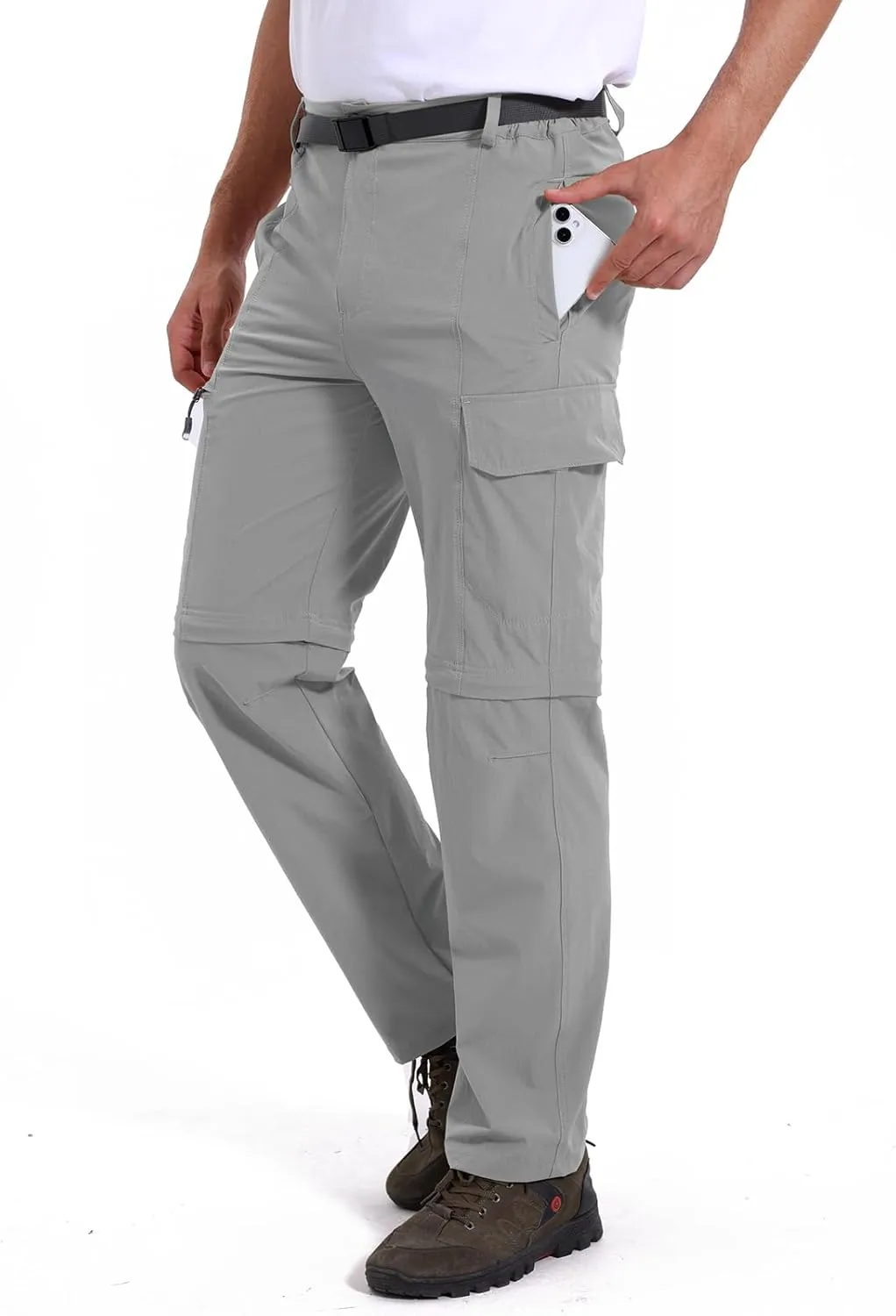 MANSDOUR Men's Hiking Pants Convertible Quick Dry Lightweight Zip-Off Outdoor Travel Camping Fishing Pants