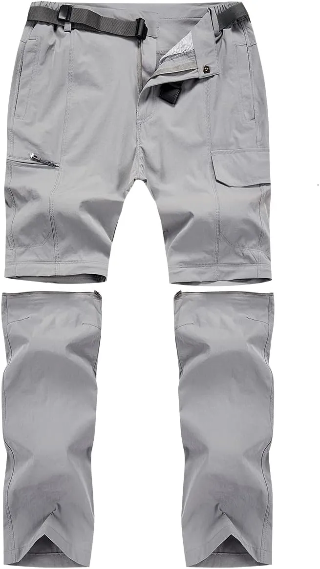 MANSDOUR Men's Hiking Pants Convertible Quick Dry Lightweight Zip-Off Outdoor Travel Camping Fishing Pants