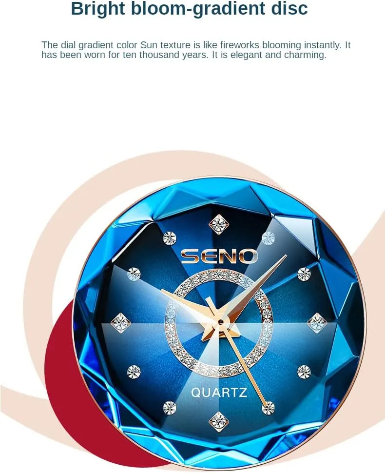 MASTOP Brand Fashion Luxury Prismatic Diamond Watch for Women Elegant Stainless Steel Band Analog Quartz Watch