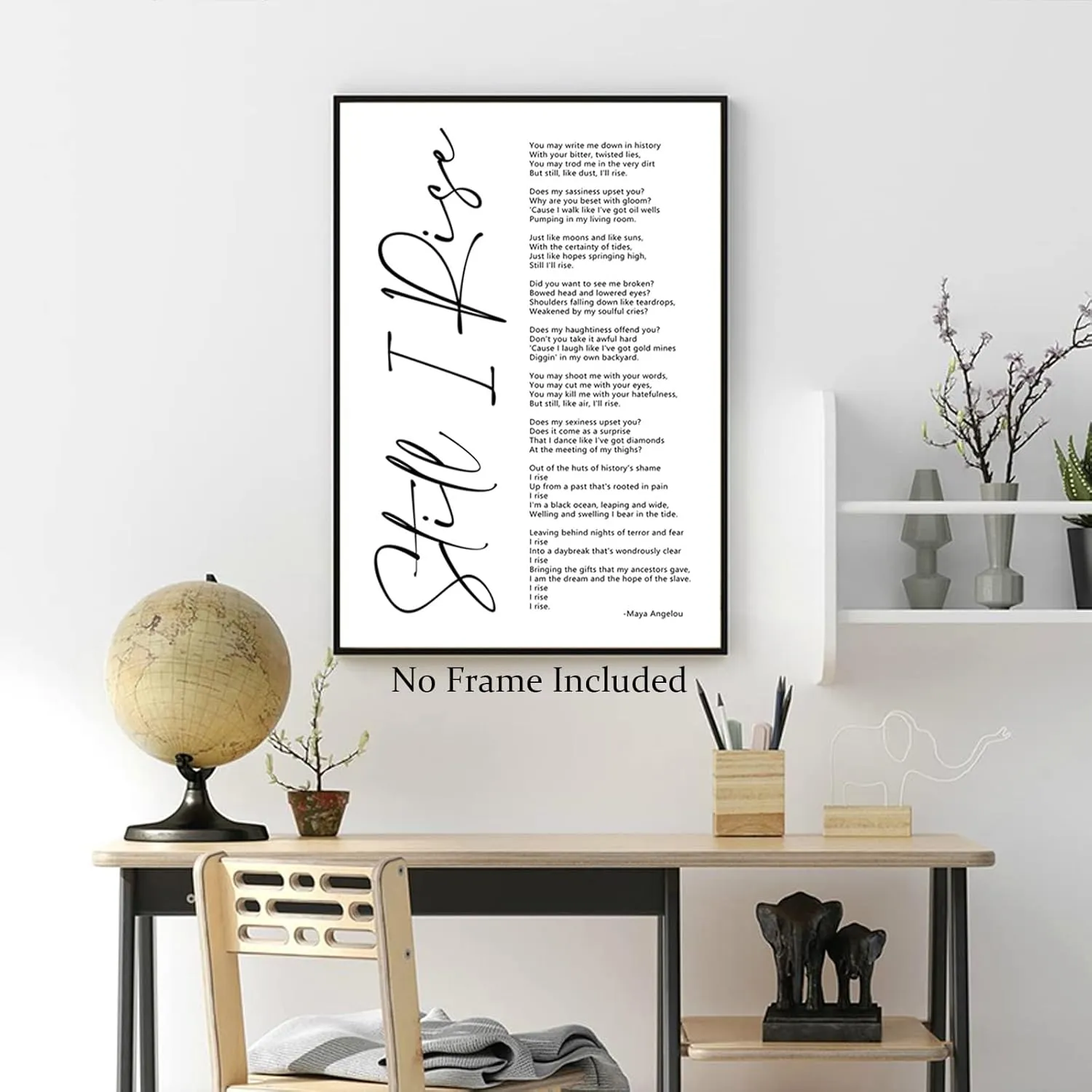Maya Angelou Quotes Wall Art Canvas Still i Rise Wall Art Positive Quotes Wall Art Black Art Wall Decor Motivational Art Female Inspirational Wall Art for Office Artwork Decor 24x36 Inch Unframed