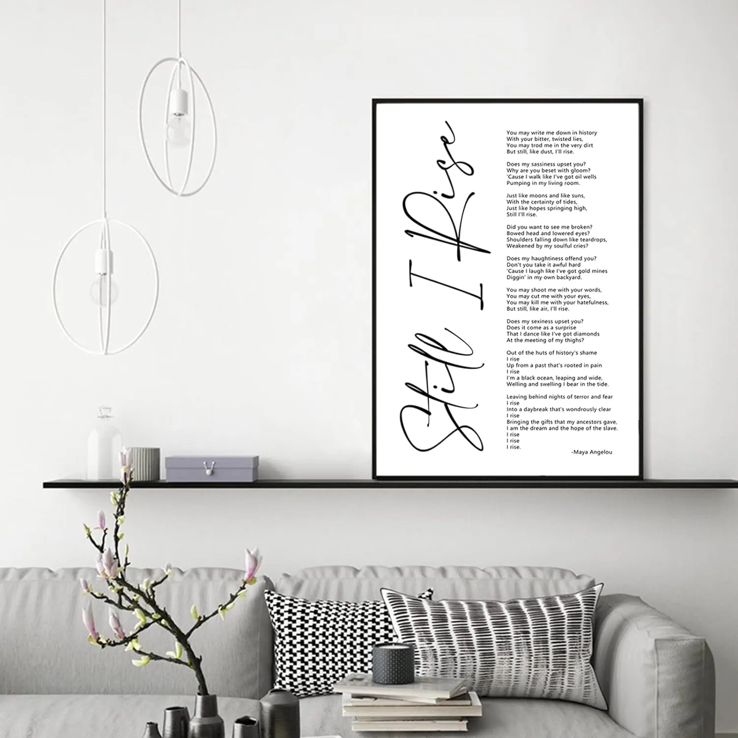 Maya Angelou Quotes Wall Art Canvas Still i Rise Wall Art Positive Quotes Wall Art Black Art Wall Decor Motivational Art Female Inspirational Wall Art for Office Artwork Decor 24x36 Inch Unframed