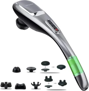 MEGAWISE Cordless Back Massager for Shoulders, Waist, Legs, Rechargeable 3200mAh Battery, 5 Speed and 5  2 Massage Nodes 5 Hard, 2 Soilicone Nodes, Massage While Moving Around
