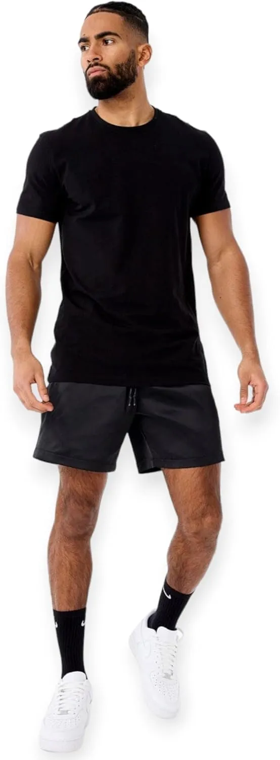 Men Quarter Zip Nylon Short (Black)