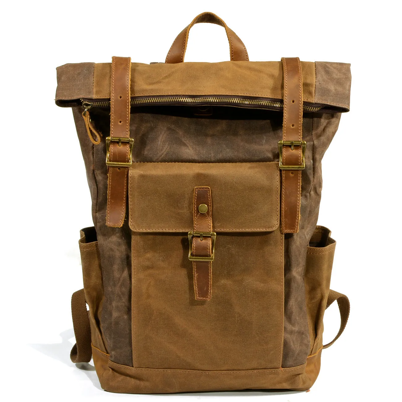 Men's Cloth Oil Wax Leisure Large Capacity Waterproof Backpacks