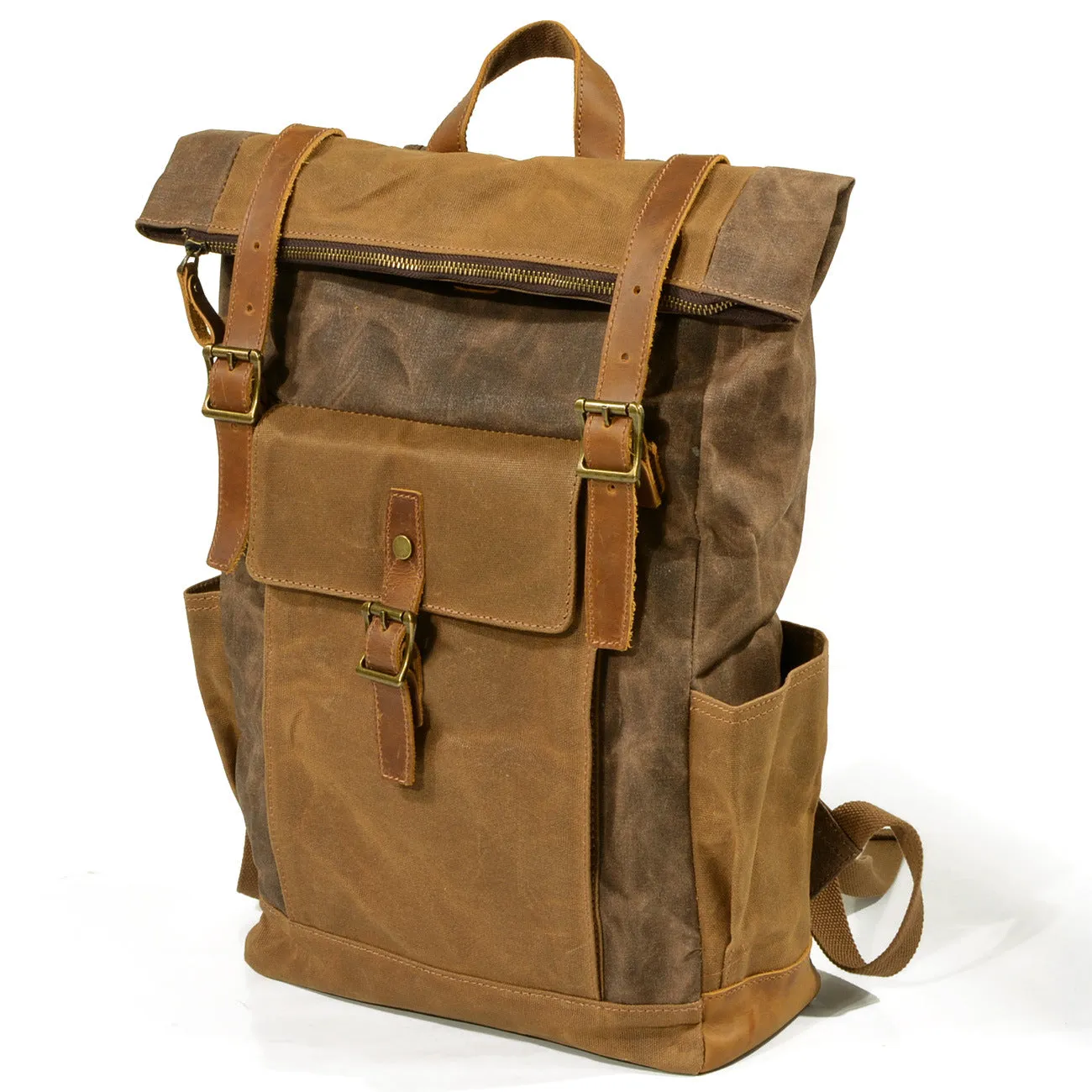 Men's Cloth Oil Wax Leisure Large Capacity Waterproof Backpacks