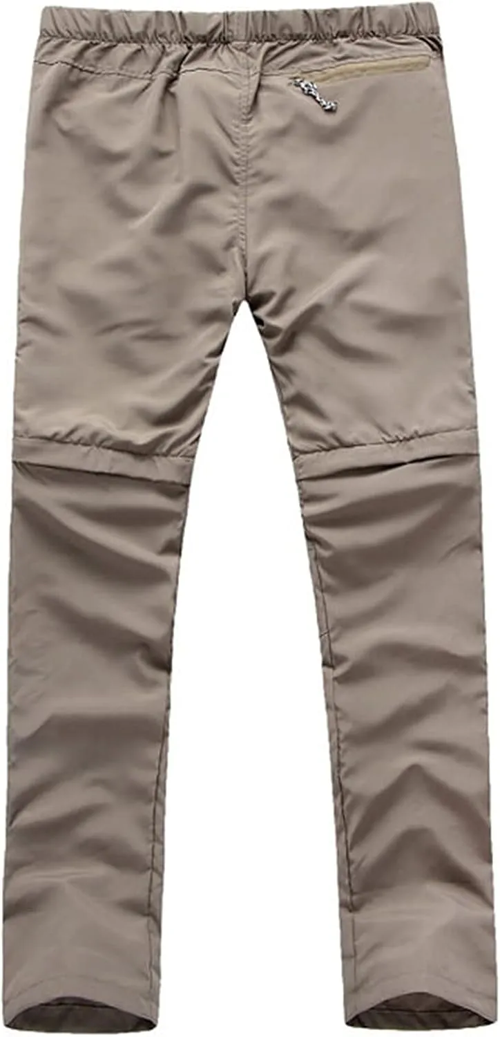 Mens Convertible Hiking Pants Outdoor Cargo Quick Dry Zip Off Lightweight Fishing Pants with Multi Pocket