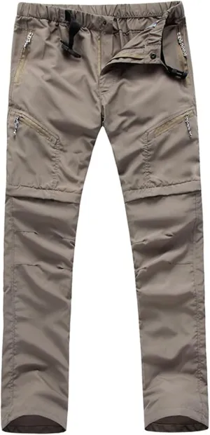 Mens Convertible Hiking Pants Outdoor Cargo Quick Dry Zip Off Lightweight Fishing Pants with Multi Pocket