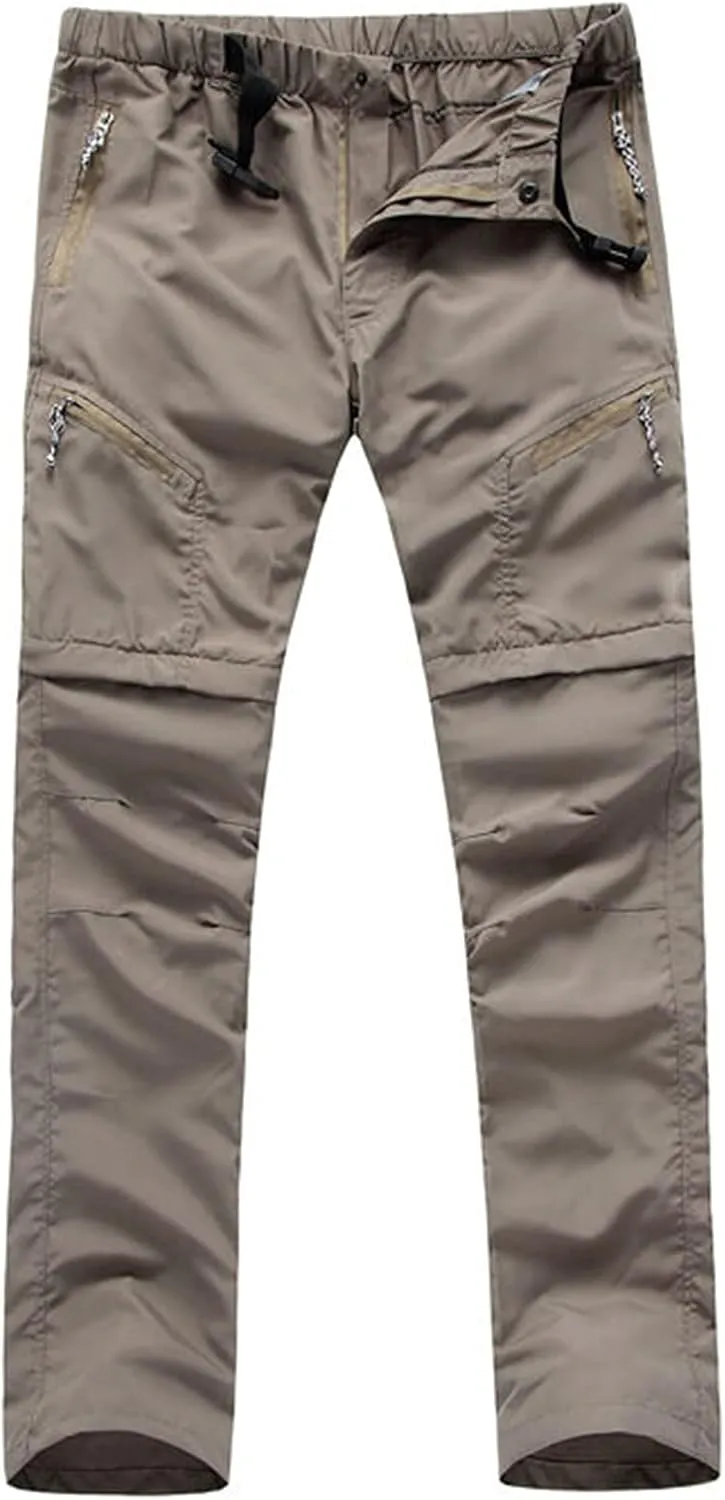Mens Convertible Hiking Pants Outdoor Cargo Quick Dry Zip Off Lightweight Fishing Pants with Multi Pocket